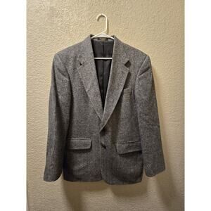 Cricketeer Vintage Wool/Camel/Nylon Blazer Jacket 40 R Gray 2 Button